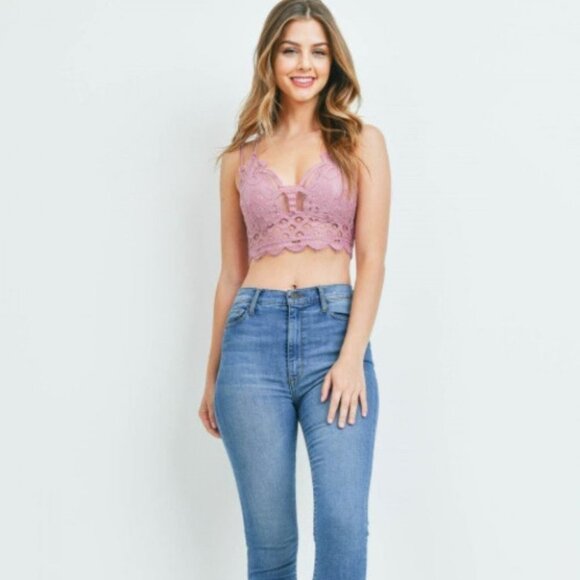 feminine lace bralette pink - Picture 3 of 4